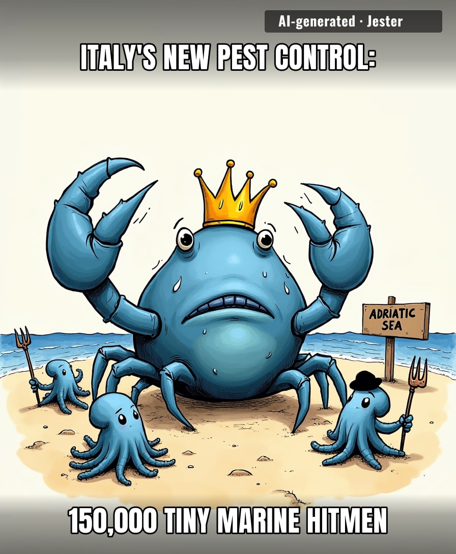 Invasive crabs are about to learn that in Italy, even the seafood industry hires hitmen.
