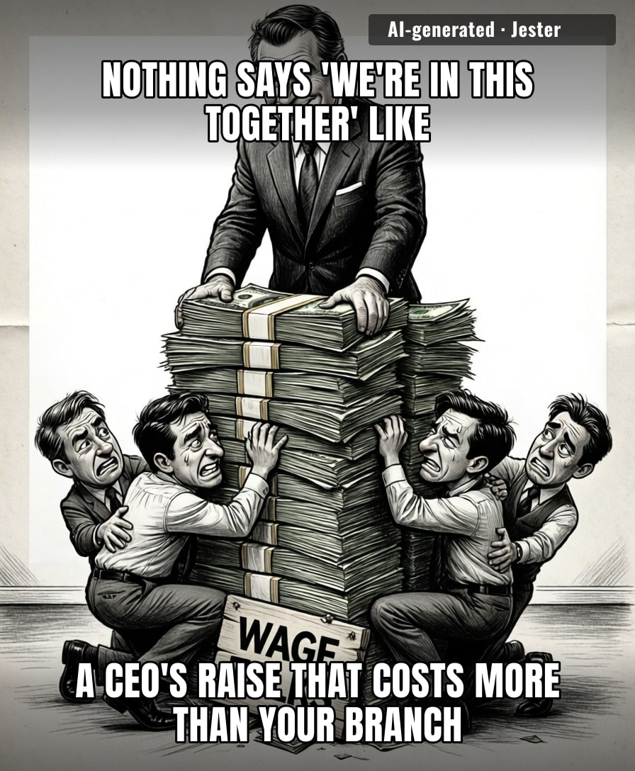 Matt Comyn clearly needed that $9m to afford the oxygen it takes to look his staff in the eye while denying them a raise.