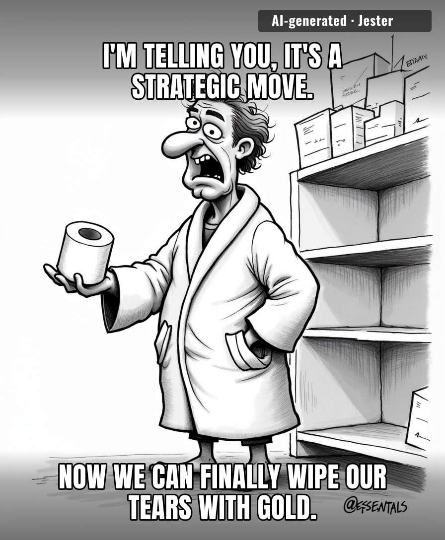 We really reached the point where the national security crisis is essentially just a very expensive two-ply situation.