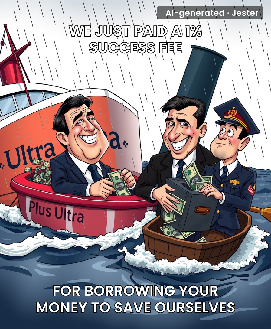 Capitalism: where you can bribe the lifeguard to throw you a life preserver you already paid for.