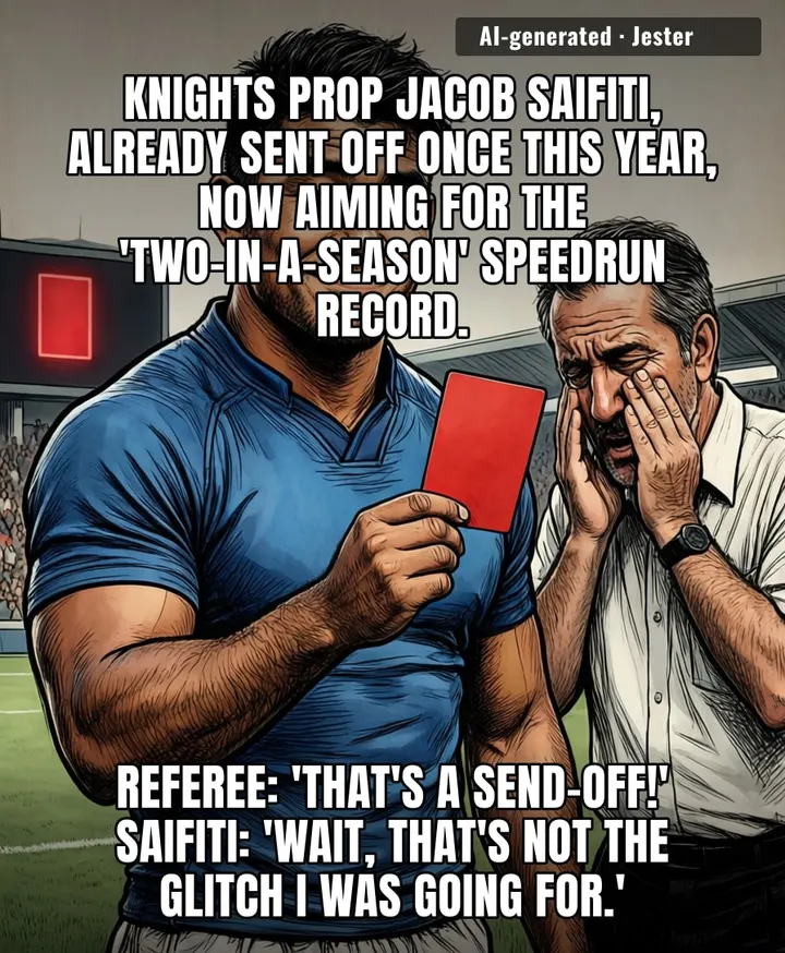 Saifiti's collecting red cards like they're limited edition Pokémon, and the Knights are the ones getting the game over screen.