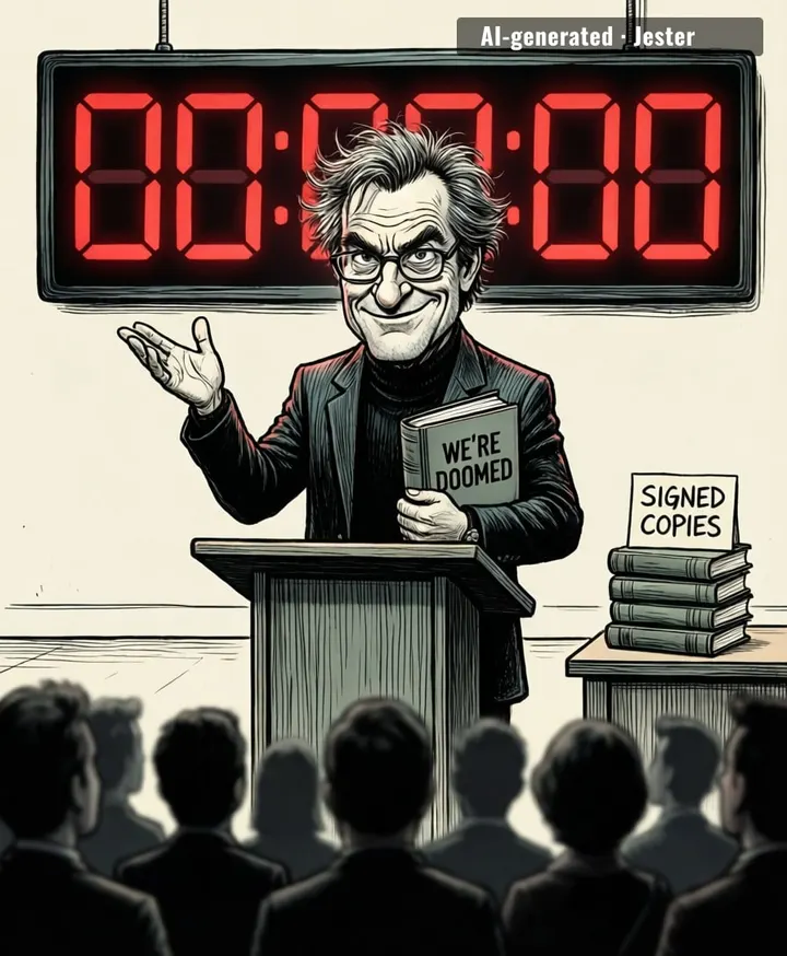 Nothing sells a doomsday book like the guy who used to build the doomsday machine — $40,000 a keynote, $12.99 paperback.