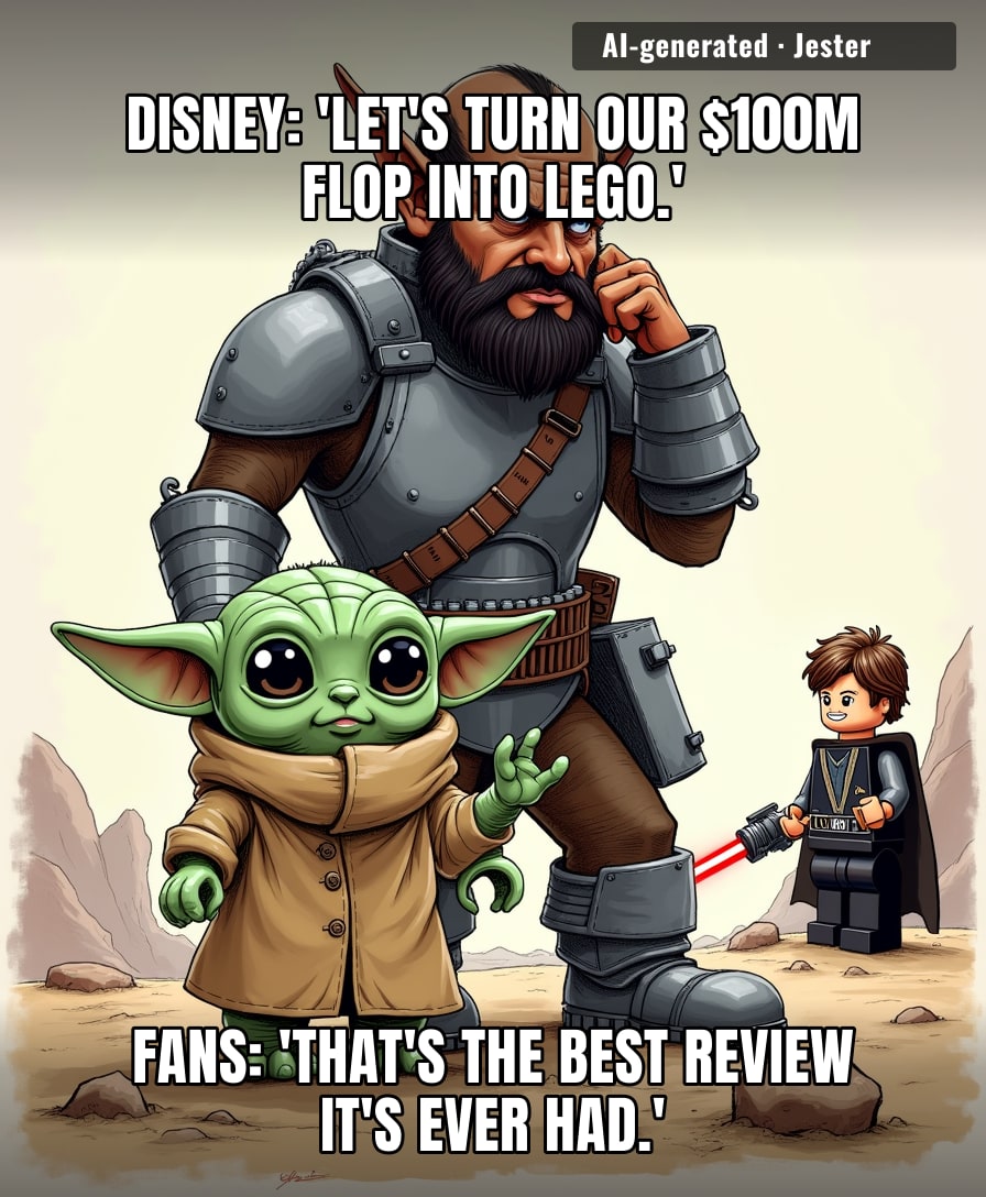 When your franchise's biggest success is a toy commercial mocking your own fan service, you've officially become the meme you were trying to sell.
