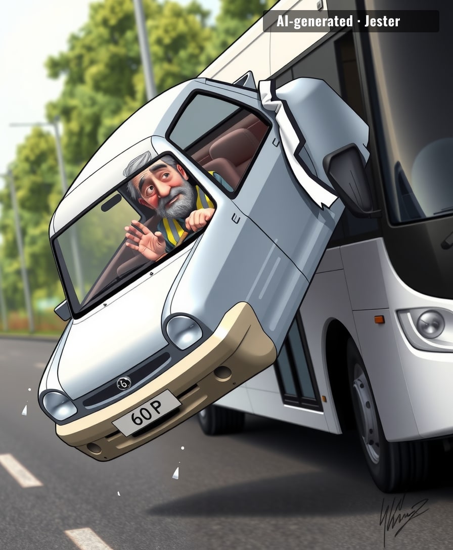 The car's new theme song: 'I Believe I Can Fly' — now with 3 demerit points.