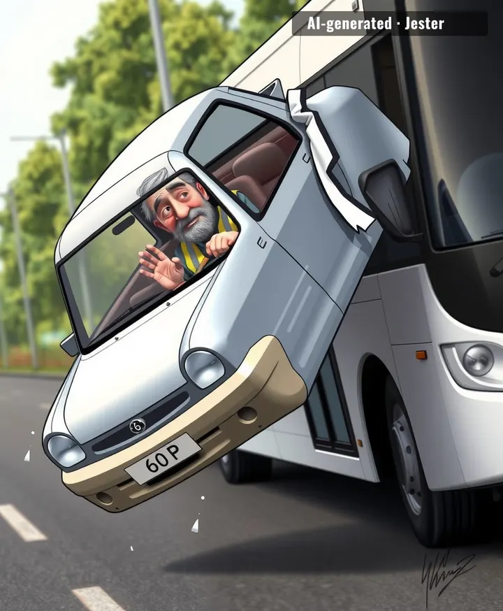 The car's new theme song: 'I Believe I Can Fly' — now with 3 demerit points.