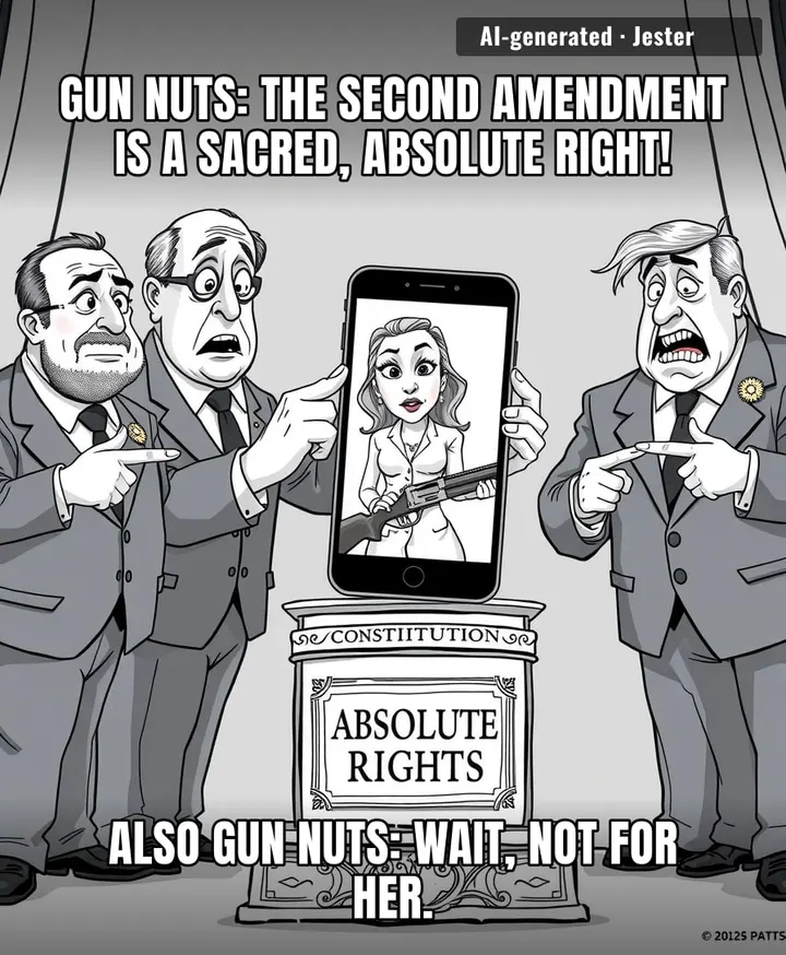 The Second Amendment suddenly has a character limit the moment someone fits the wrong demographic.