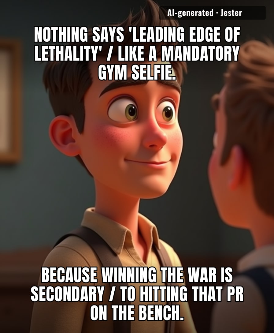 Somewhere, an enemy sniper is watching a US battalion pause their entire tactical maneuver just to see who has the best peak testosterone levels.