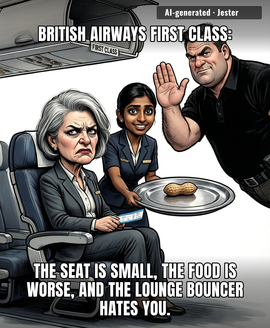 Flew first class and the only thing that reclined was my expectations.