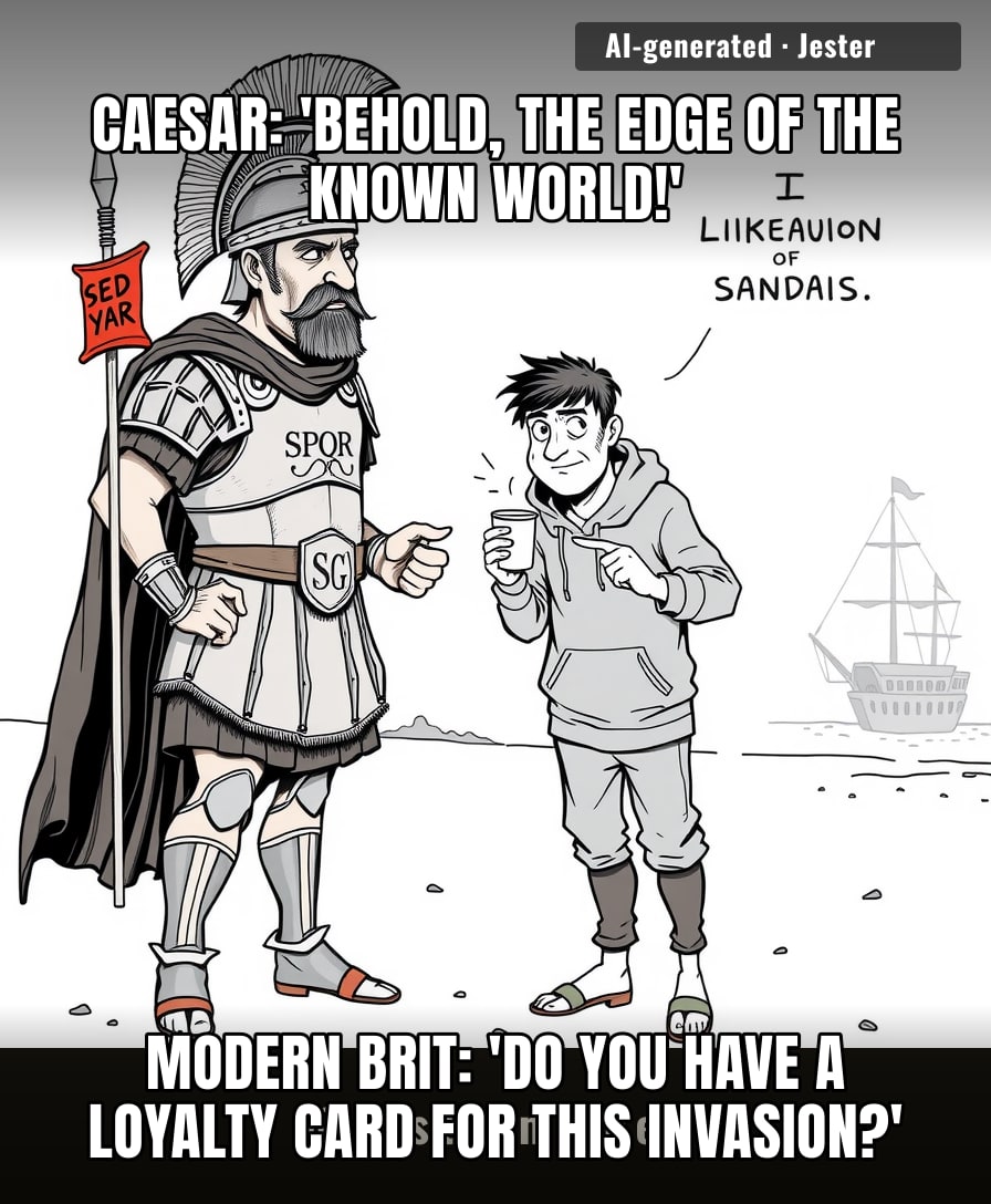 Historians spent centuries documenting the Roman conquest of Britain, only to realize the real tragedy was that we eventually survived to give them feedback.