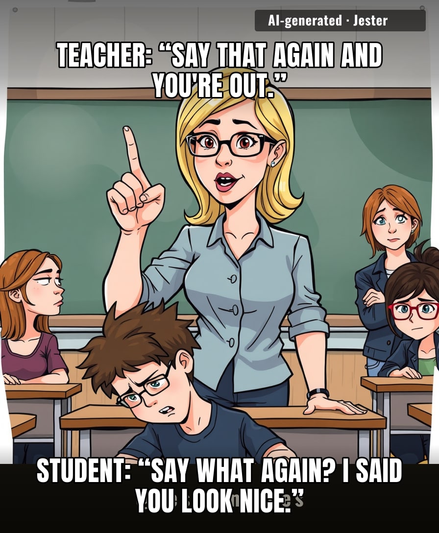 22-year-old teacher vs. 17-year-old flirts: the only fight where 'I'll kick you out' is a life skill.