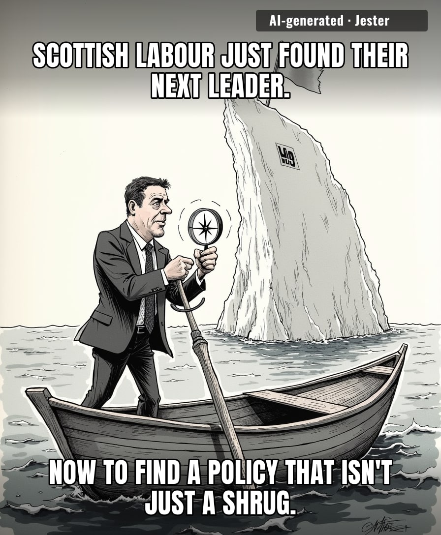 Scottish Labour just elected a new captain, / which is a bold move for a ship already halfway to the bottom.