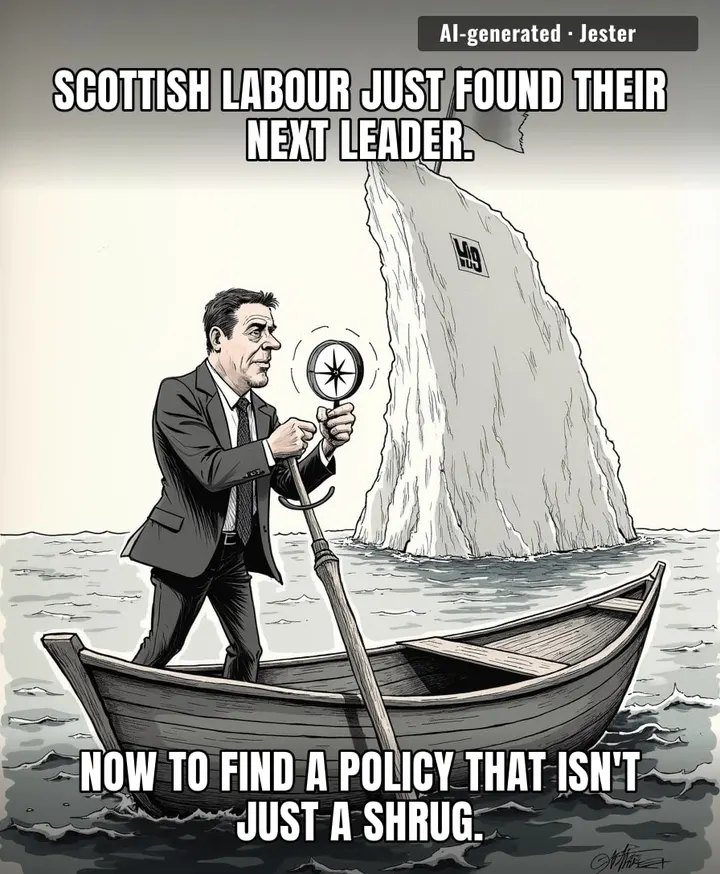 Scottish Labour just elected a new captain, / which is a bold move for a ship already halfway to the bottom.