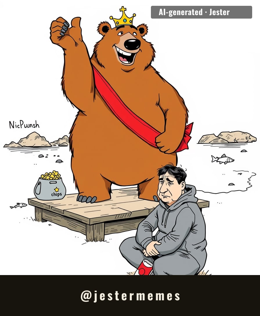 a bear named backpack peaked at the weigh-in.