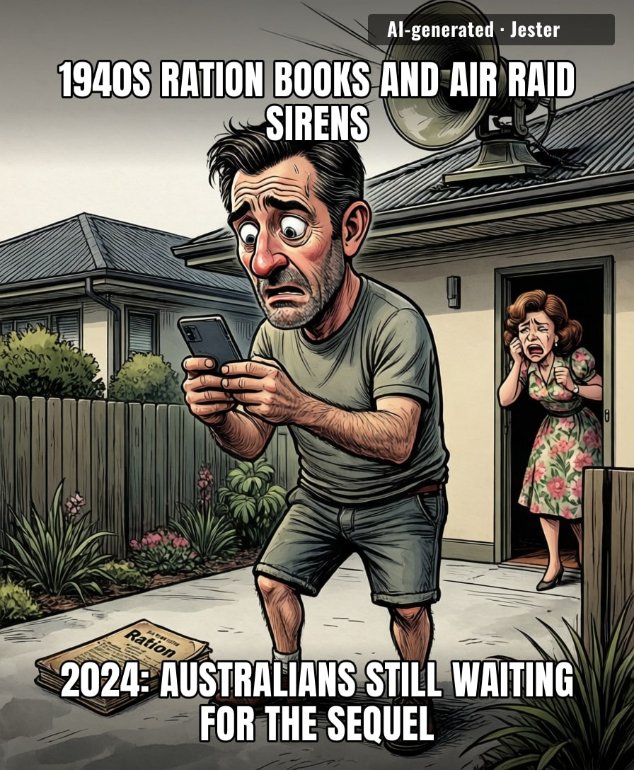 Australia's been stuck in the 1940s re-run so long, the ration books are now vintage.
