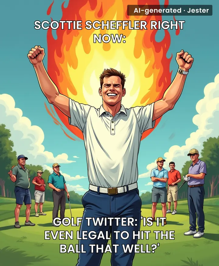 The only thing heating up faster than Scheffler's game is the rage-quit button on every other golfer's controller.