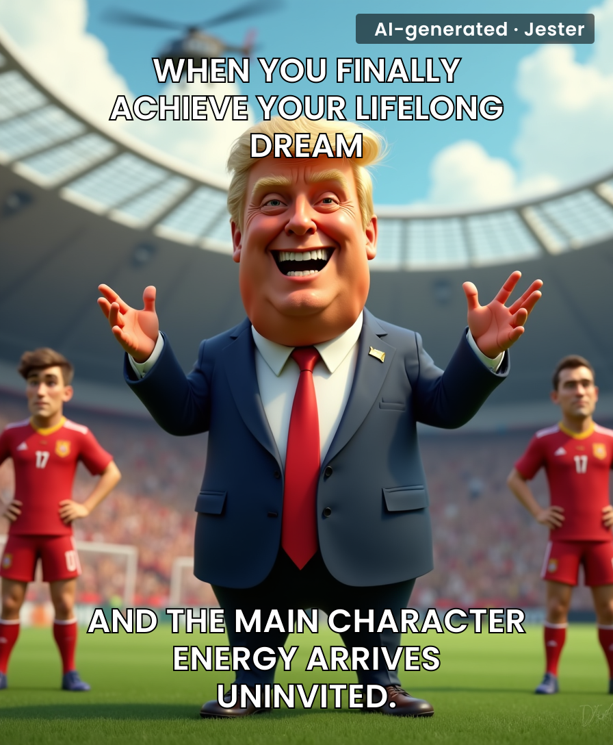 Donald Trump crashing the World Cup trophy ceremony is just his way of ensuring the planet knows he can make anything about himself, even if he has to break into a locked stadium to do it.