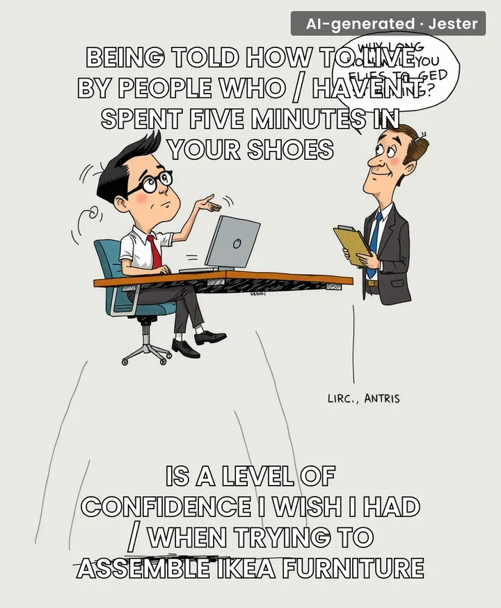 The only thing more exhausting than navigating a world not built for you is explaining basic physics to people who think 'disabled' is a synonym for 'inconvenienced'.