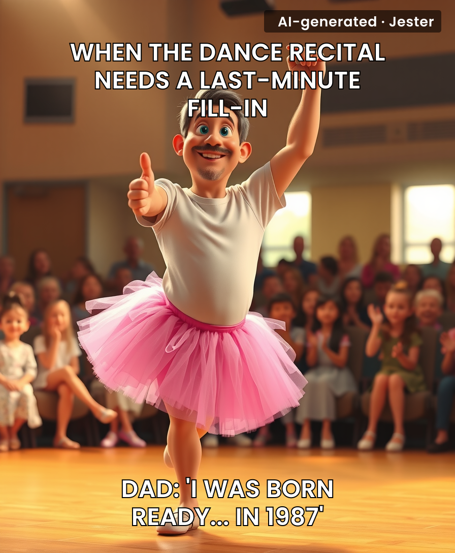 The only thing more rehearsed than his dance moves is his excuse to wear a tutu.
