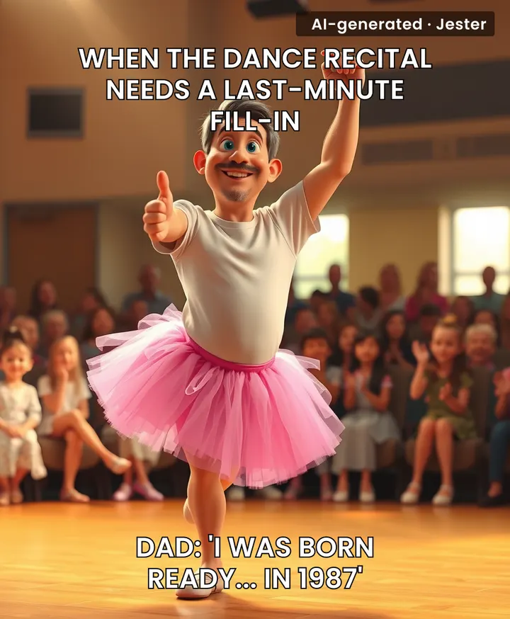 The only thing more rehearsed than his dance moves is his excuse to wear a tutu.