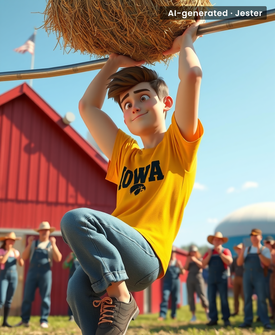 The only pass Cael Winter completes all season is a hay bale over a bar.