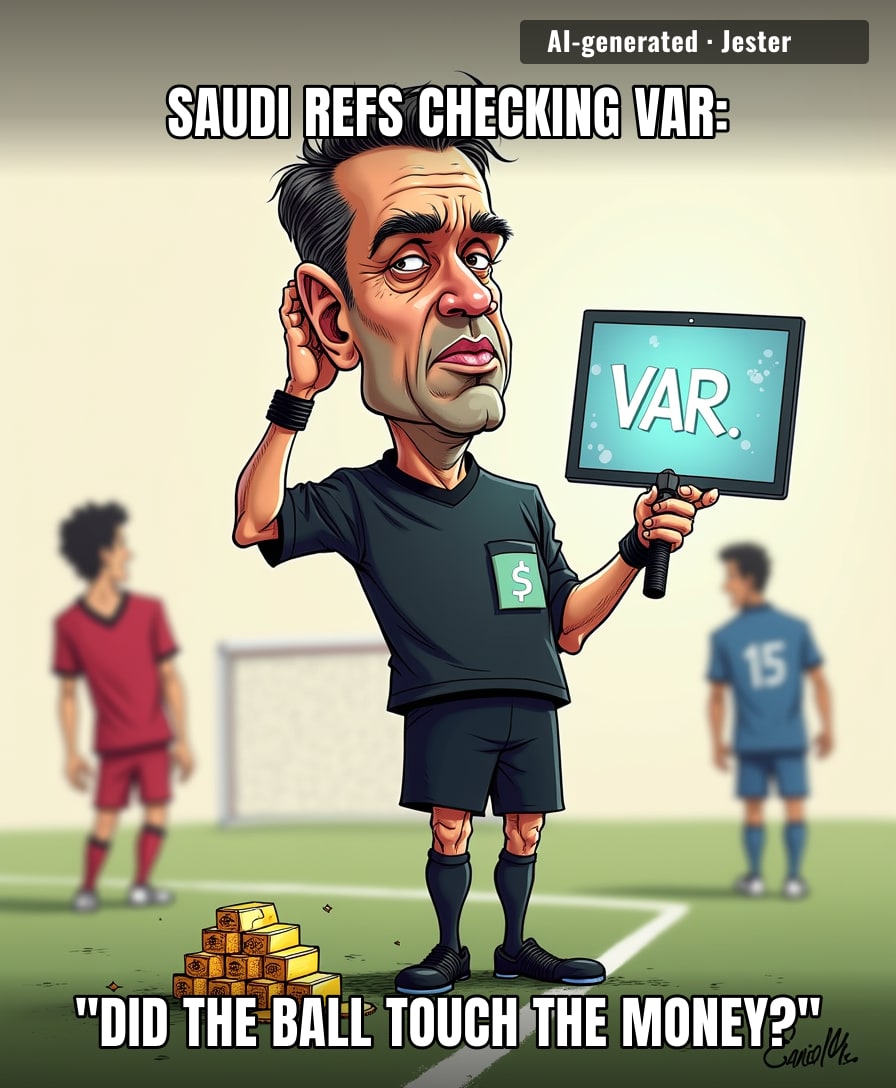 In Saudi football, even the VAR review is just a cash register with a screen.