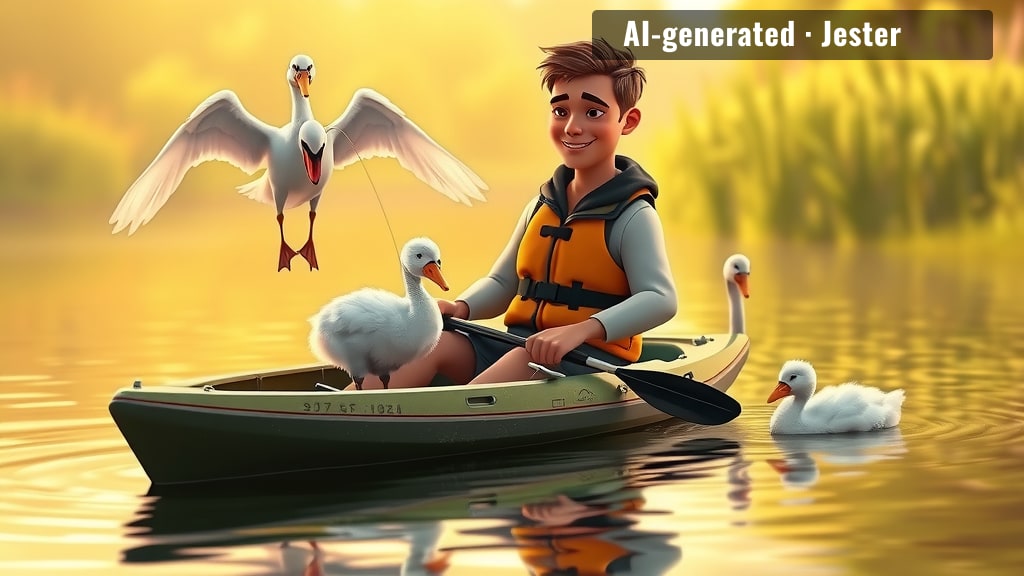 Swan dad gave the full six-foot wingspan performance and Graham still graded the line out.