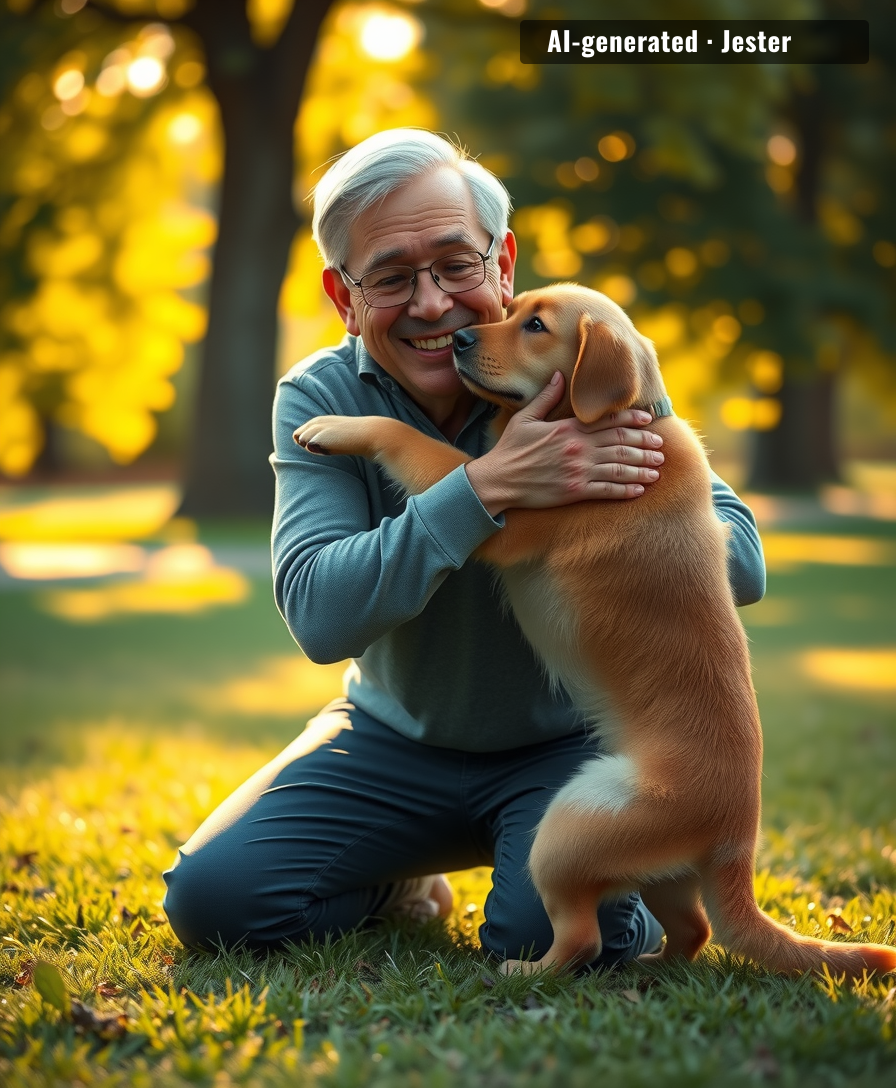 The only thing more heartwarming than this reunion is Wacha's demand for retroactive belly rubs.