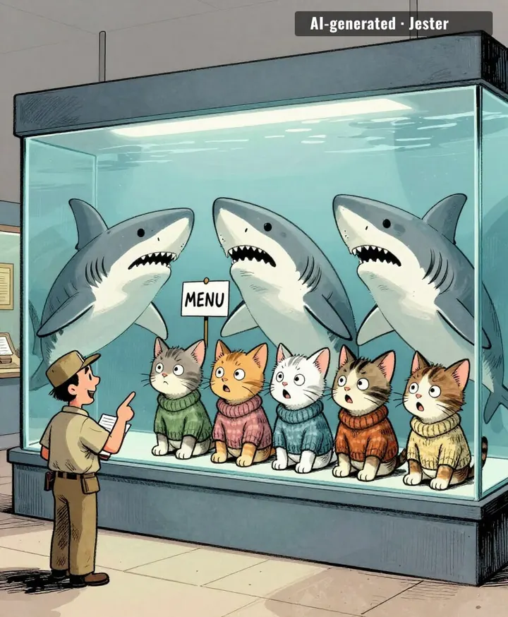 Somewhere a stingray is doing the math on how many kittens equals one shark.