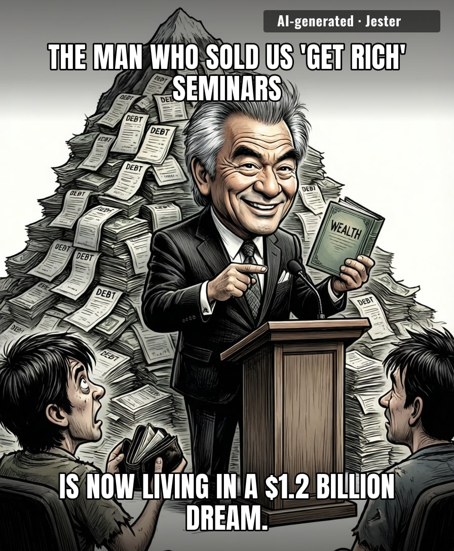 Turns out the only real estate Robert Kiyosaki actually mastered was the infinite void where his customers' money used to be.