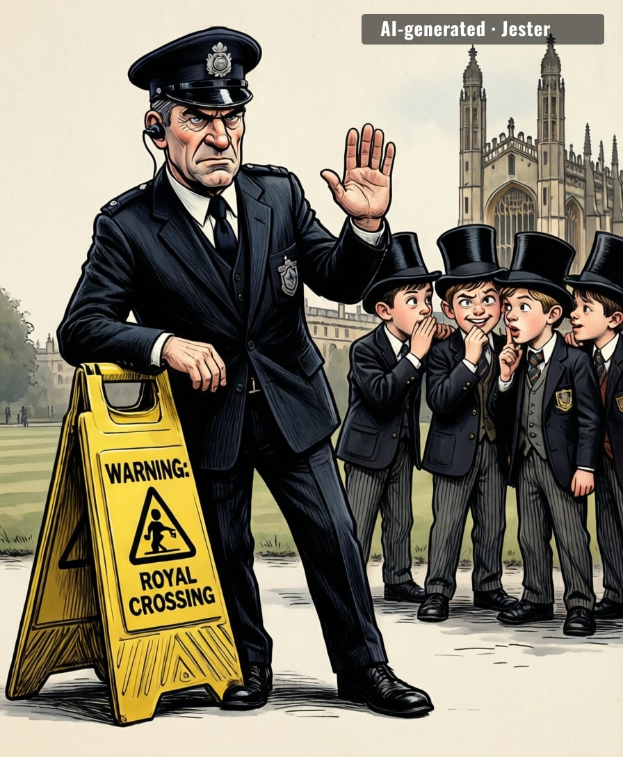Eton's new security briefing: 'Stay close to the King, but for God's sake keep away from the other kids.'