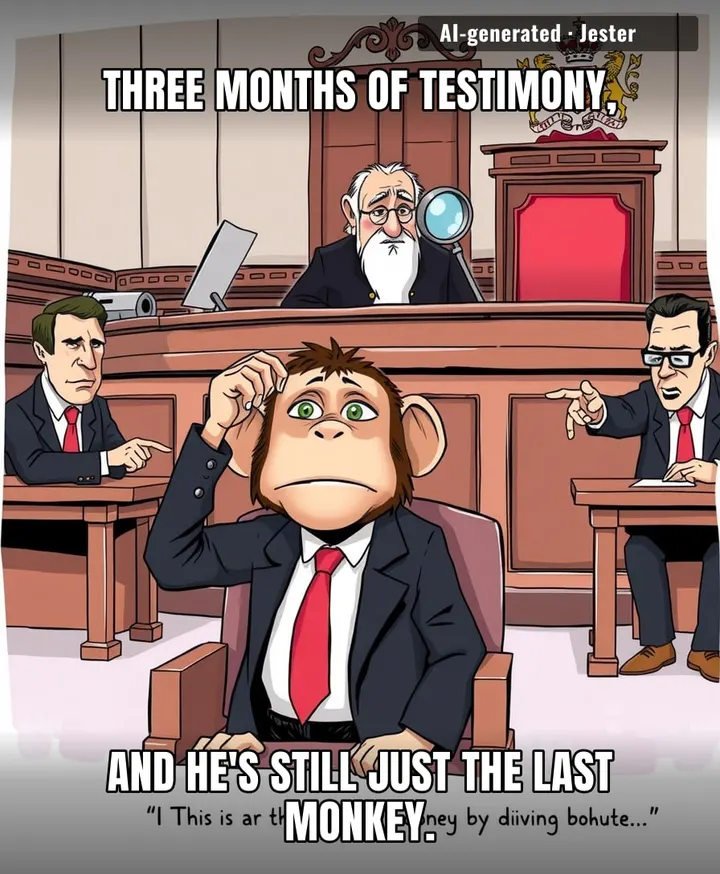 Three months of court time to confirm what the janitor already knew: monkeys don't reach the top of the food chain.