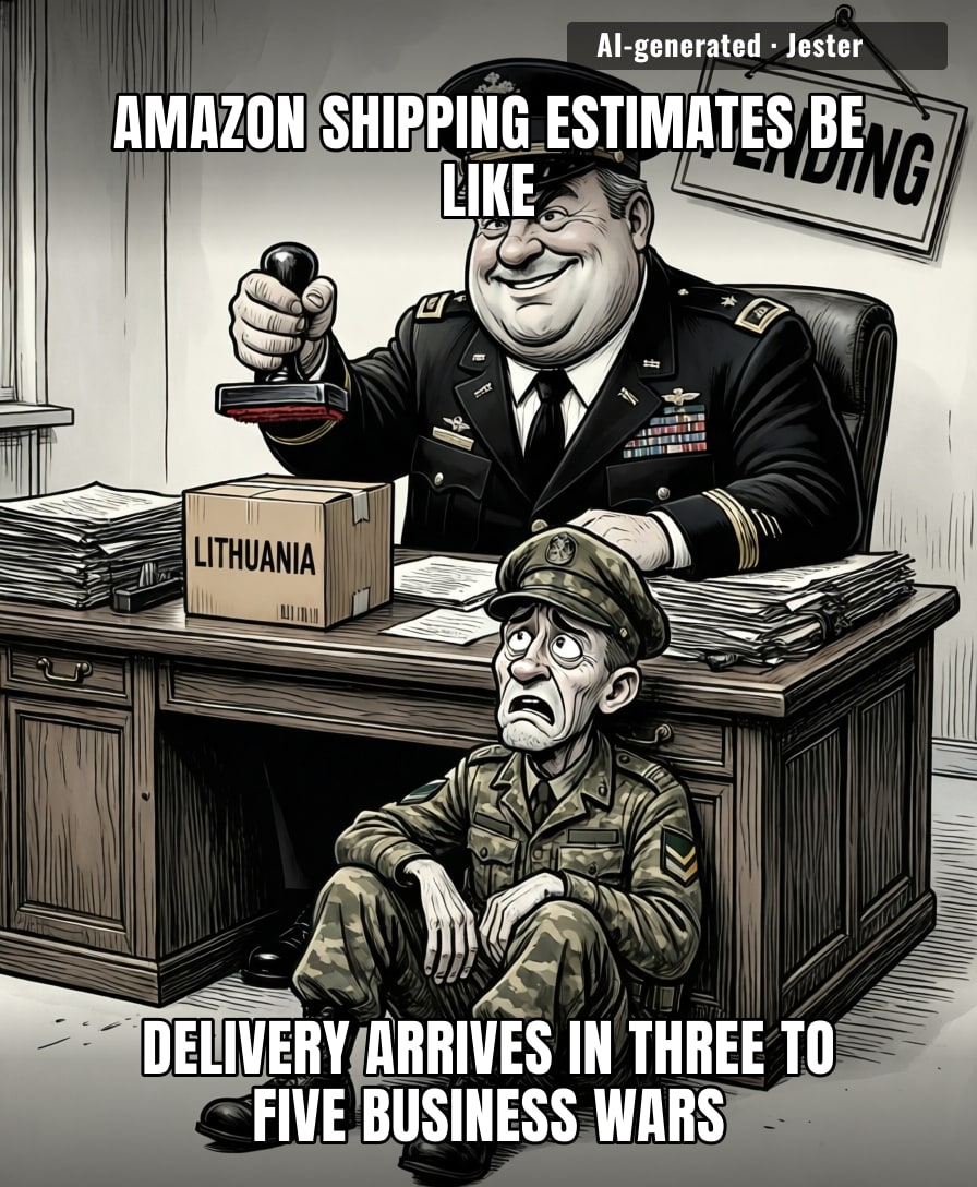 Lithuania's order is officially stuck in that purgatory between 'shipped' and 'your package is lost forever'.