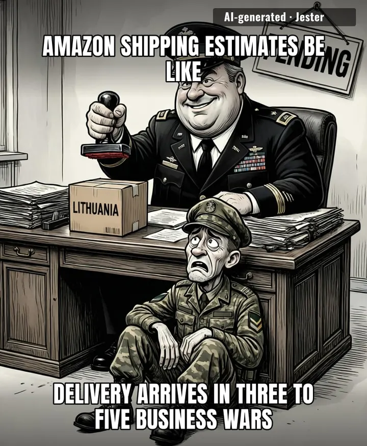 Lithuania's order is officially stuck in that purgatory between 'shipped' and 'your package is lost forever'.
