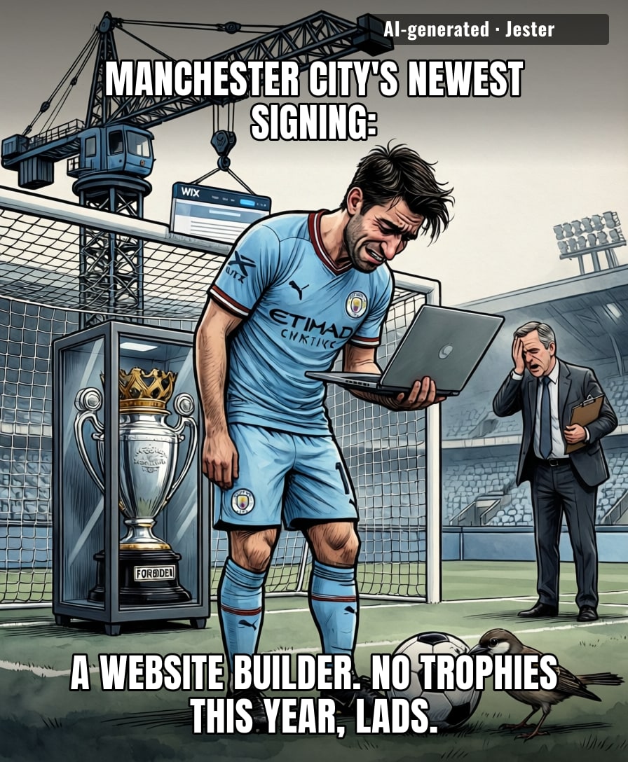 City's title hopes now depend on drag-and-drop templates — the only thing they're building this season is a decent SEO strategy.