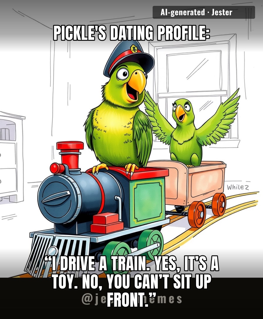 Nothing says romance like a parrot who treats his girlfriend to the scenic route around a living room.