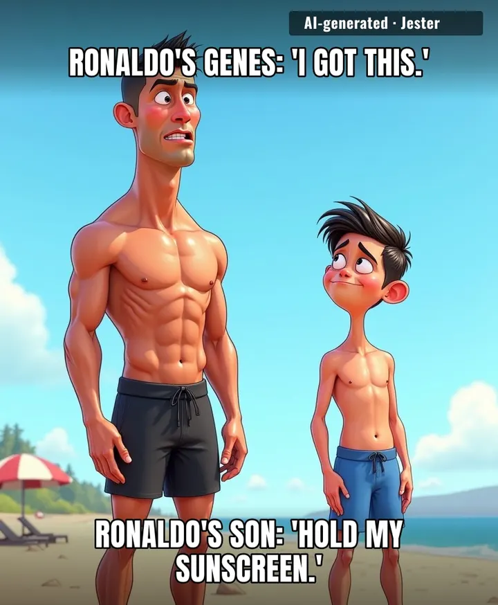 At 16, he's already taller than Ronaldo — next he'll be teaching his dad how to finish a header.