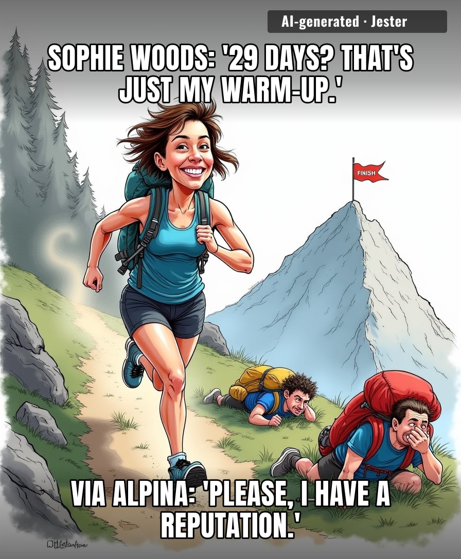 Sophie Woods just made the Via Alpina look like a Sunday jog, and every weekend hiker with a selfie stick is quietly rethinking their life choices.