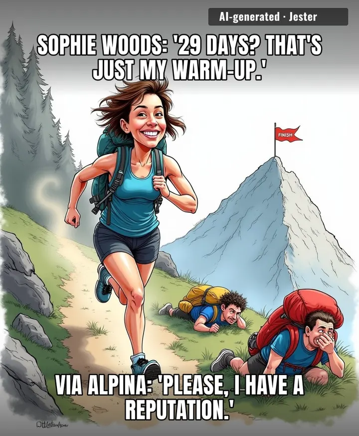 Sophie Woods just made the Via Alpina look like a Sunday jog, and every weekend hiker with a selfie stick is quietly rethinking their life choices.
