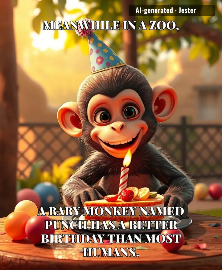Punch is proof that you don't need opposable thumbs to throw a better party than me.