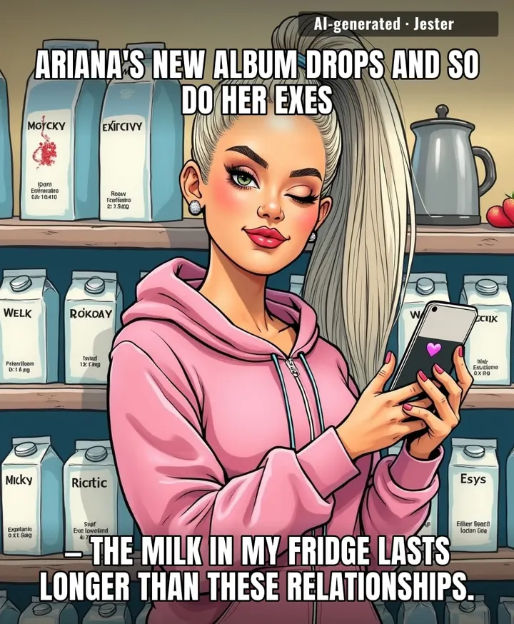 At this rate, Ariana's love life has a shorter shelf life than my last carton of oat milk.