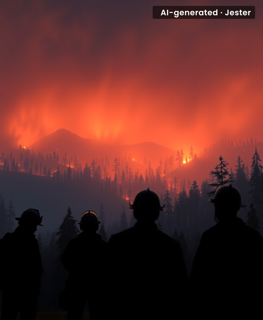 The fire threatens lives and homes in a densely populated region.