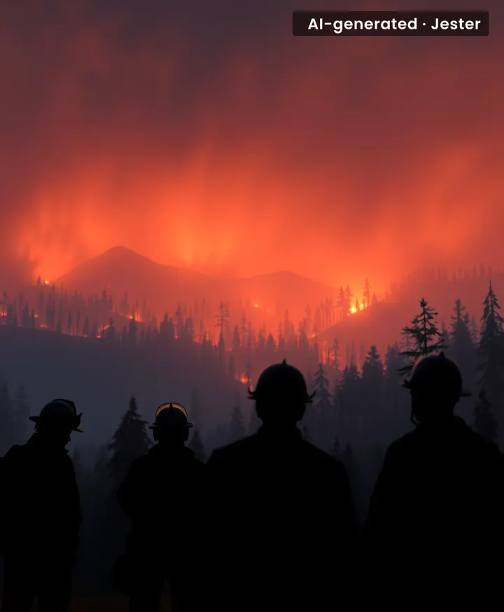 The fire threatens lives and homes in a densely populated region.