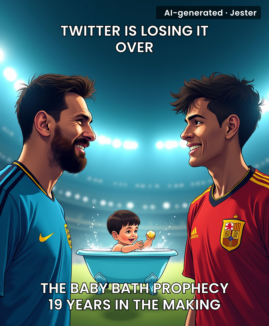 The only thing more romantic than Messi's Barcelona debut is him literally bathing his World Cup final opponent as a baby.