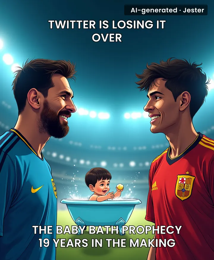 The only thing more romantic than Messi's Barcelona debut is him literally bathing his World Cup final opponent as a baby.