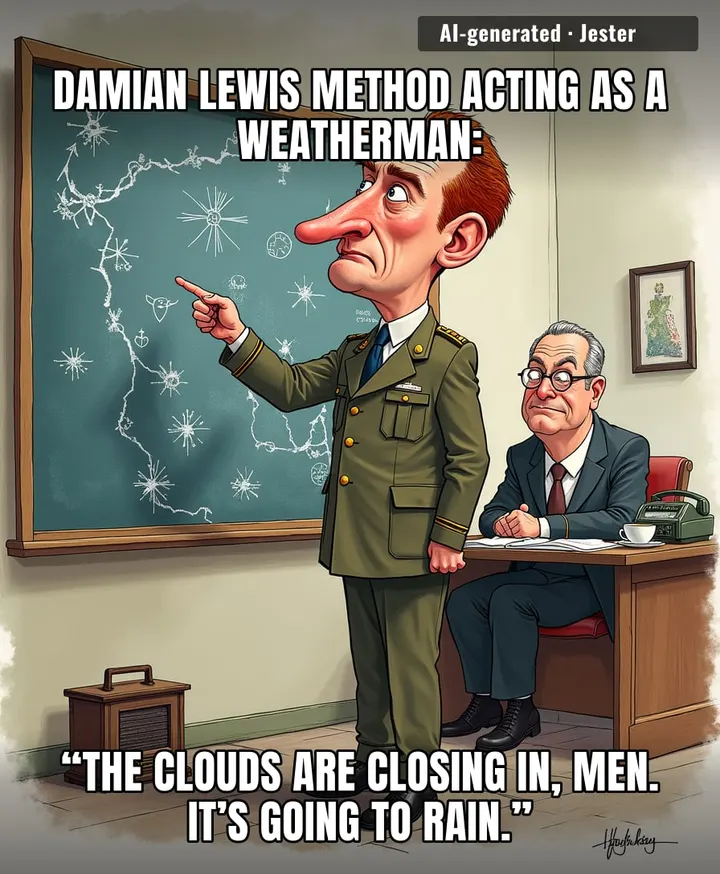 Nothing says Oscar-worthy drama like Damian Lewis staring down a cumulonimbus like it’s a Nazi general.