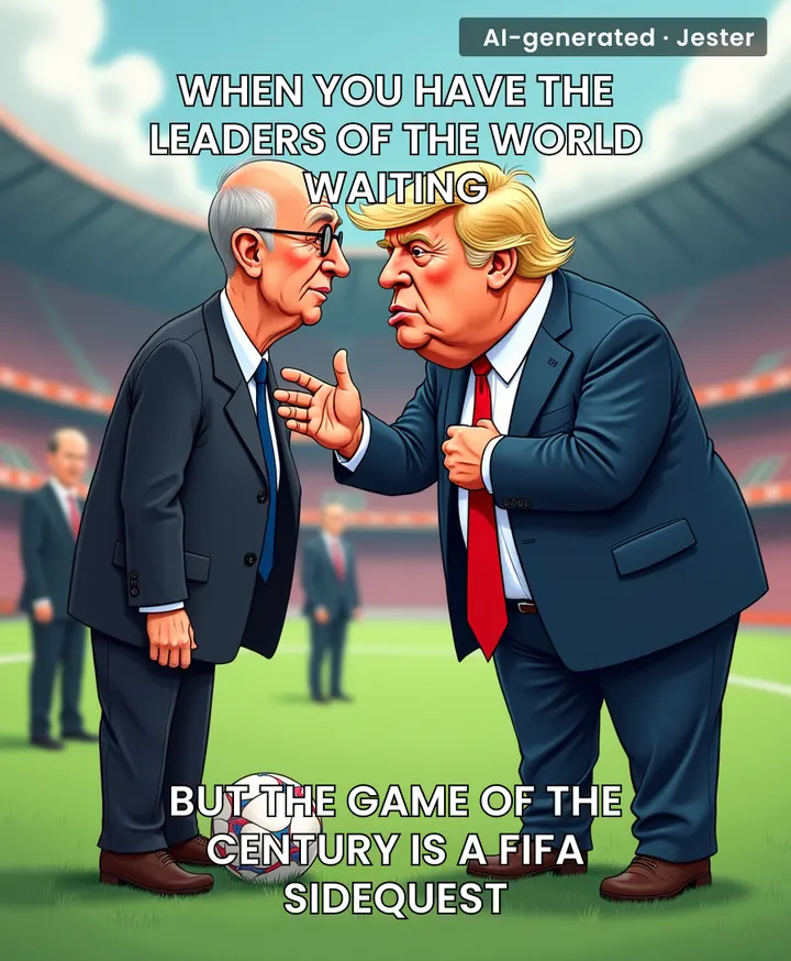 Donald Trump treating the World Cup final like a networking event for soccer influencers is the most on-brand career move of the decade.