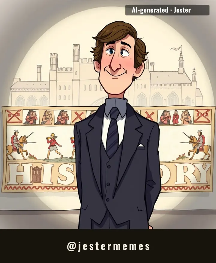A monarch reviews history's stitching while his own legacy is still being woven.