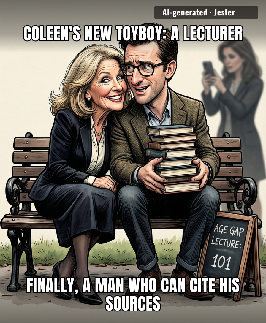 At this point, Coleen's dating a man young enough to be her student, and he's probably grading her life choices.
