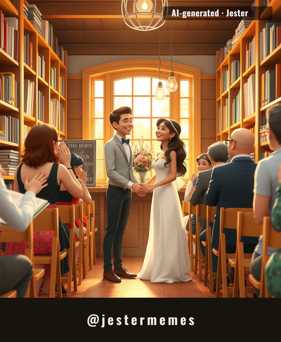 They met in a raid. They married in the stacks. The guild's first in-person meetup went straight to the vows.