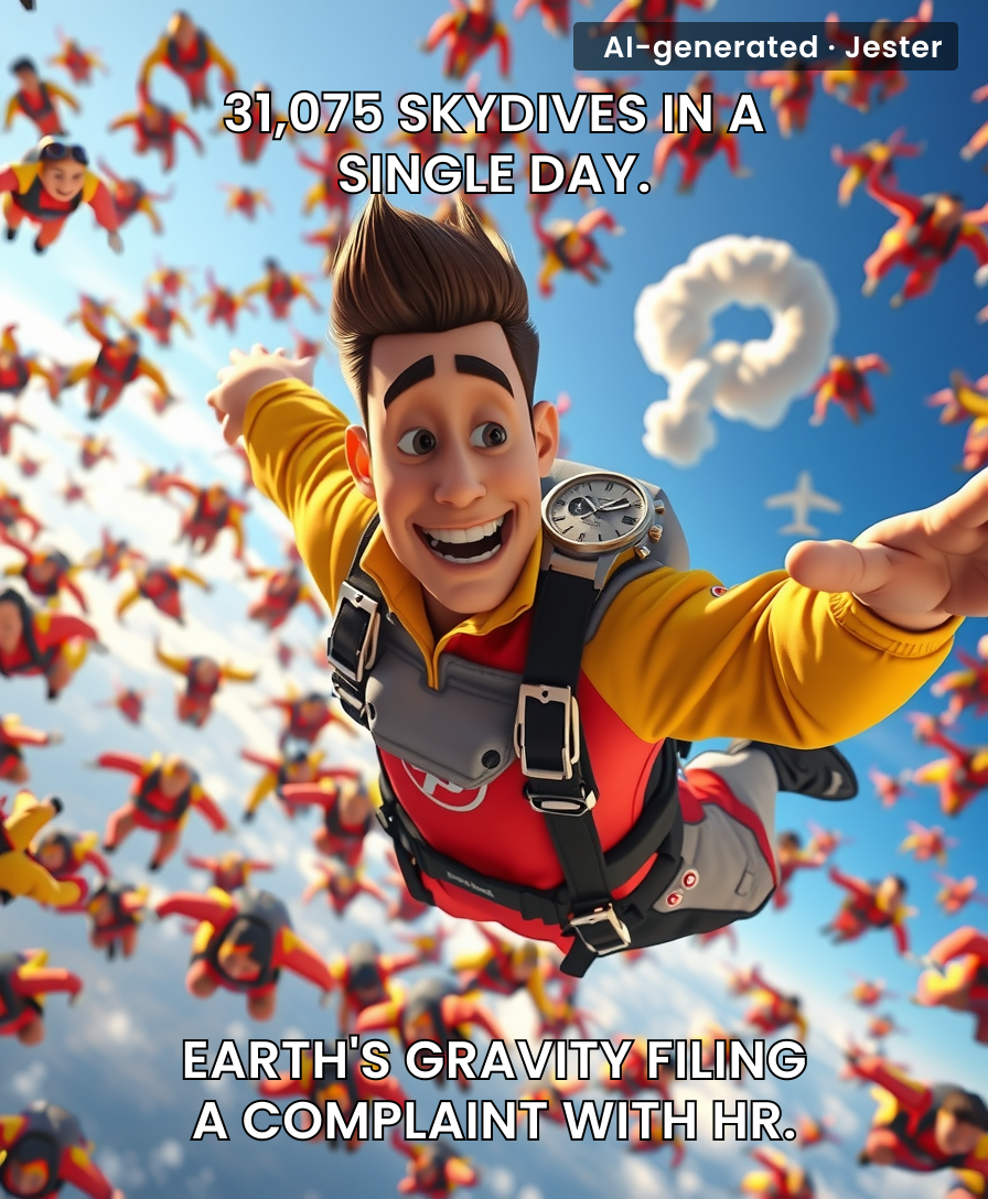 The only thing more coordinated than these skydivers is my group chat when someone suggests a plan.
